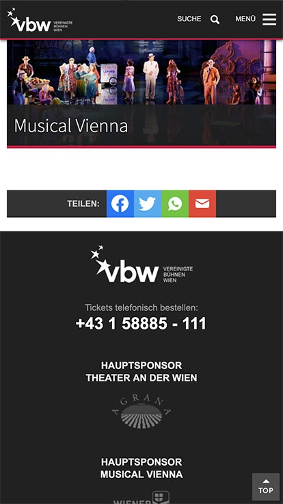 Vereinigte Bühnen Wien | vbw.at | 2016 (Mobile Only 03) © echonet communication